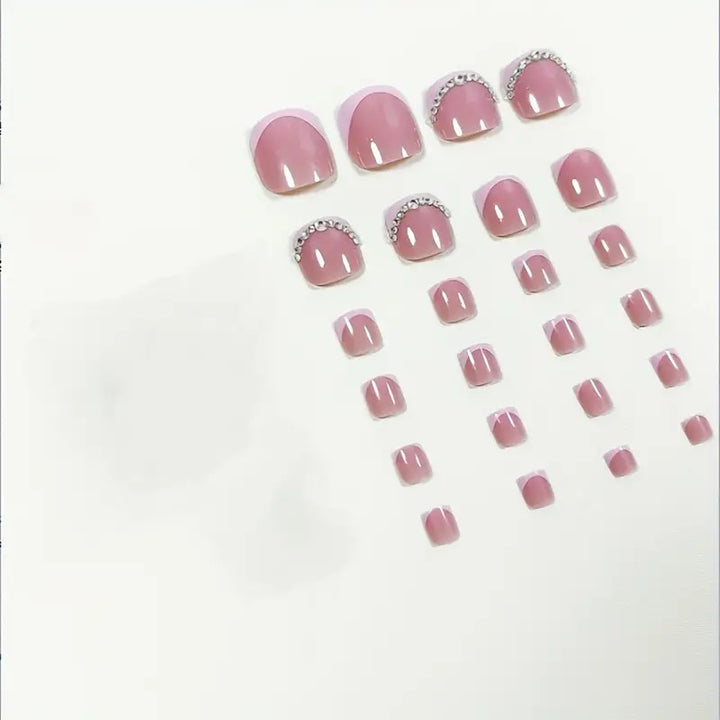 Elegant Rhinestone-Embellished Toe Nail Set Bowlift