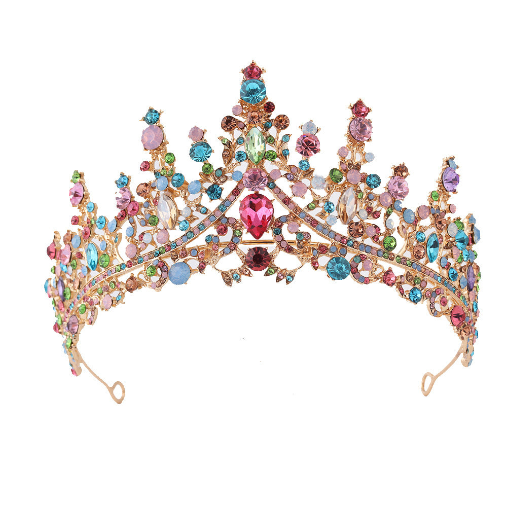 Ladies Rhinestone Tiara with Sparkling Gemstones Bowlift