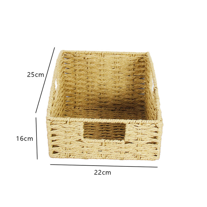 Natural Fiber Rectangular Storage Basket Bowlift