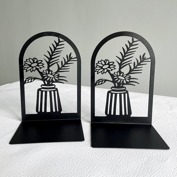 Elegant Floral Metal Bookends