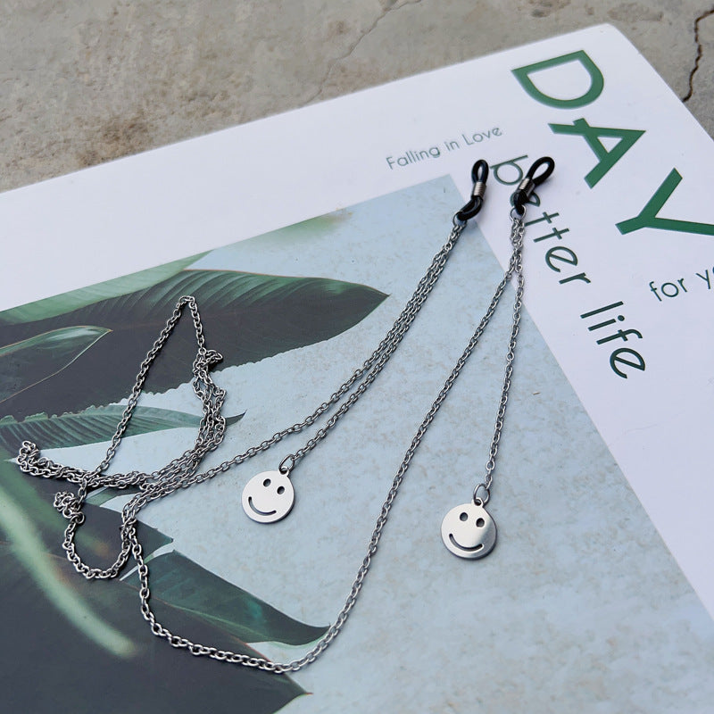 Chic Smiley Face Eyewear Chain Bowlift