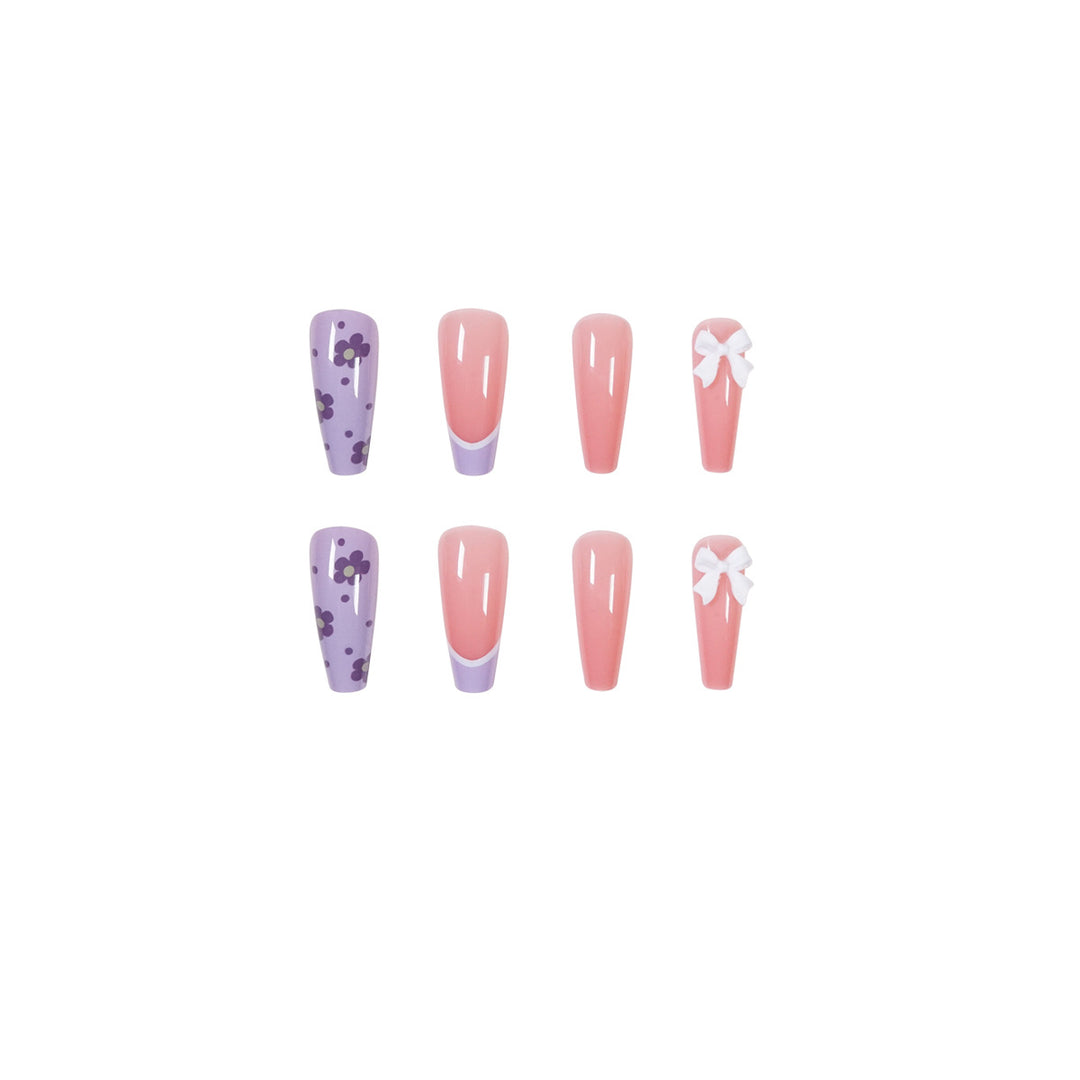 Artful Nail Extensions in Floral Design Bowlift