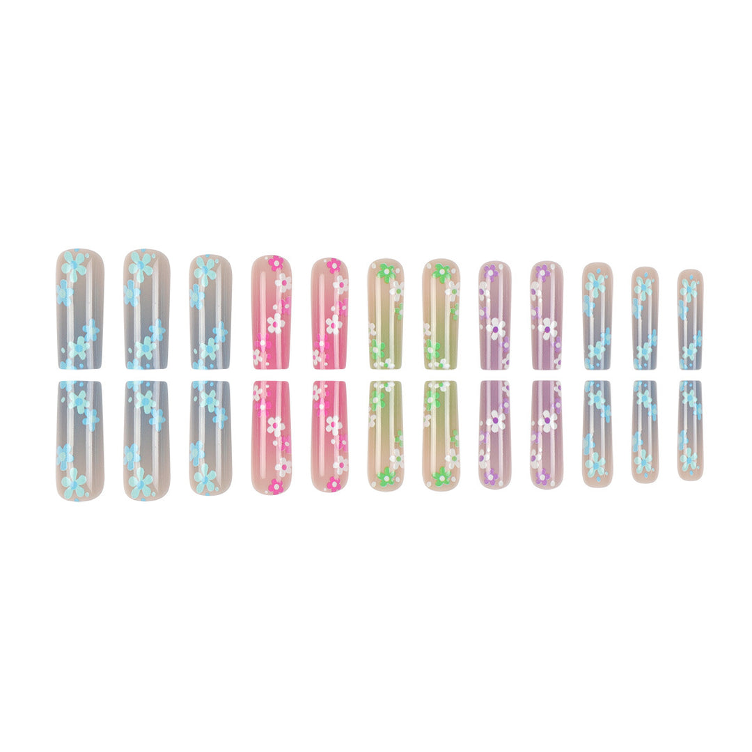 Artistic Ombre Floral Press-On Nails Bowlift
