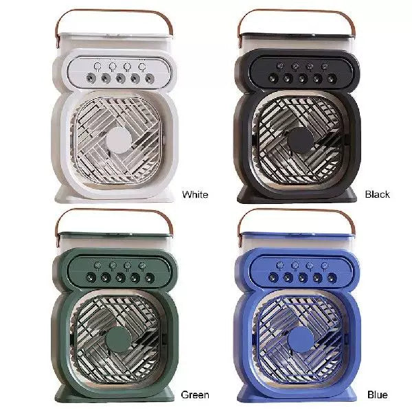 Unisex One Size Portable Rechargeable Vaporizing Desktop Air Cooler and Fan with Leather Carrying Handle Bowlift