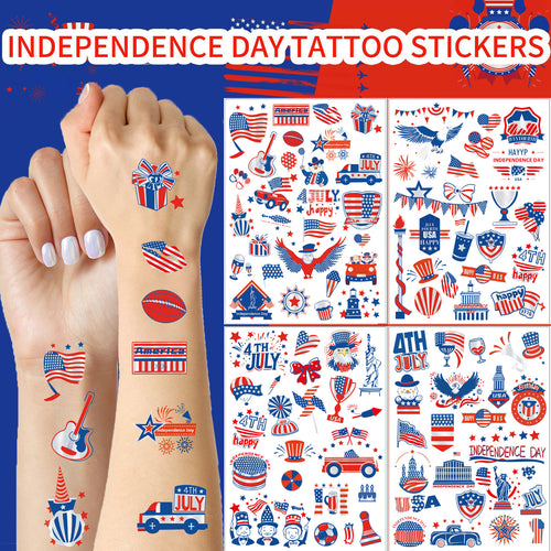 Unisex nan patriotic sticker set with US symbols on matte vinyl for party decoration Bowlift