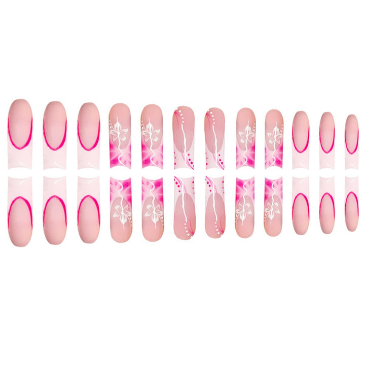 Artistic Floral Stiletto Press-On Nails Bowlift