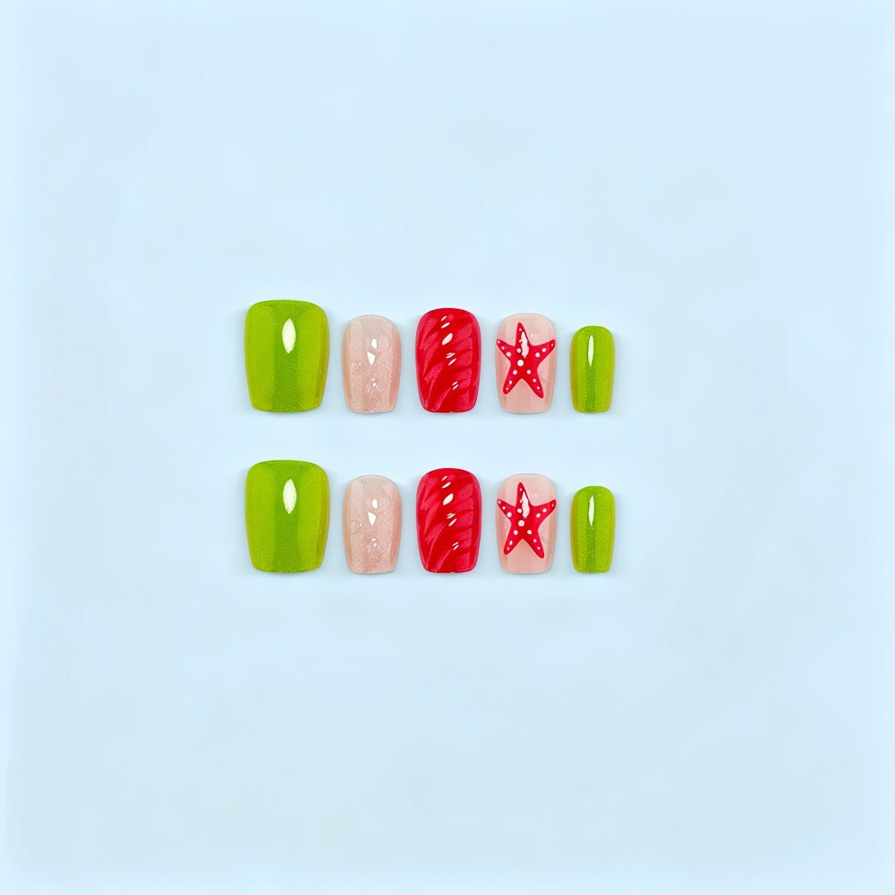 Artificial Nail Set with Festive Designs Bowlift