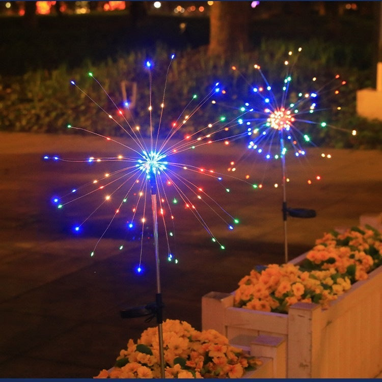 Solar Firework Garden Stake LED Starburst Light With Telescoping Stainless Stake Bowlift