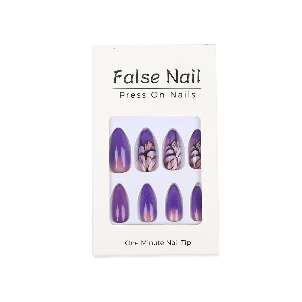 Artificial nails with an elegant floral pattern Bowlift