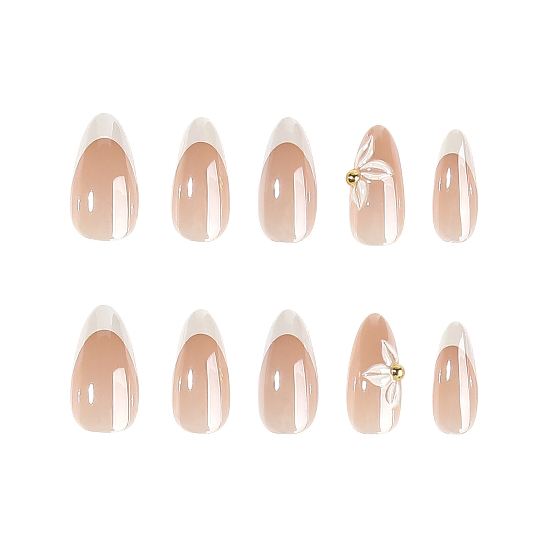 Artful stiletto nails with elegant floral design Bowlift