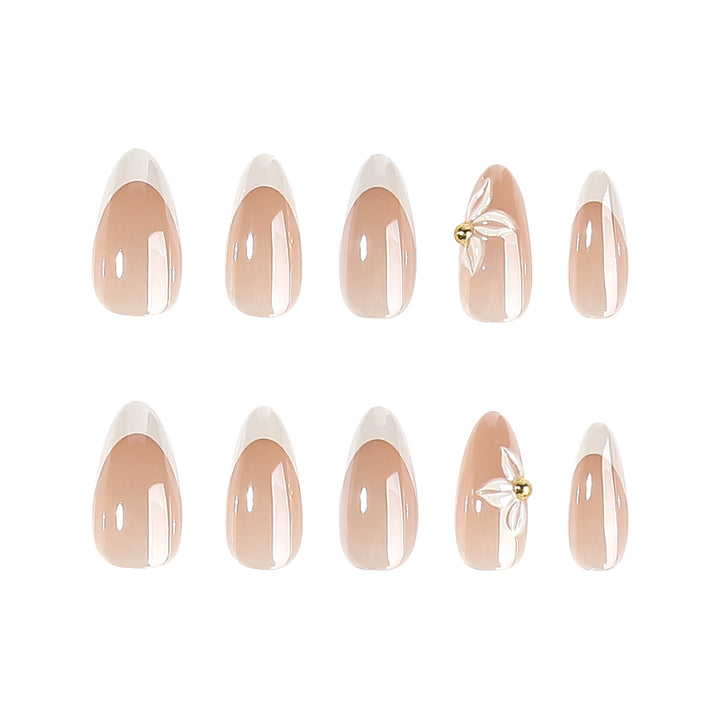Artful stiletto nails with elegant floral design Bowlift