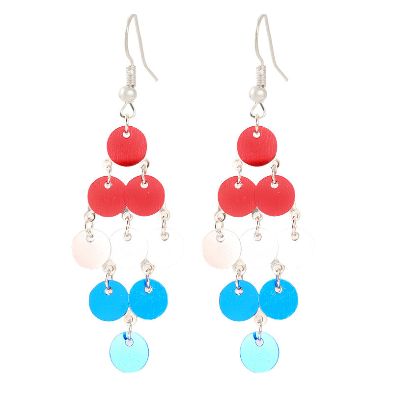 Ladies enamel earrings horseshoe with star stripe motif Bowlift