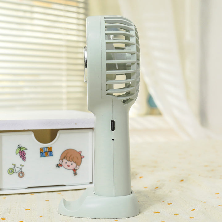 Women's portable USB hand fan with multifunctional holder Bowlift