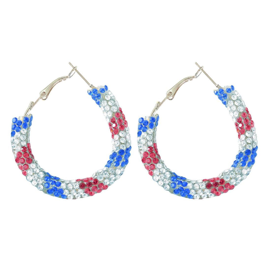 Women nan enamel horseshoe earrings with star motif and fishhook closure Bowlift