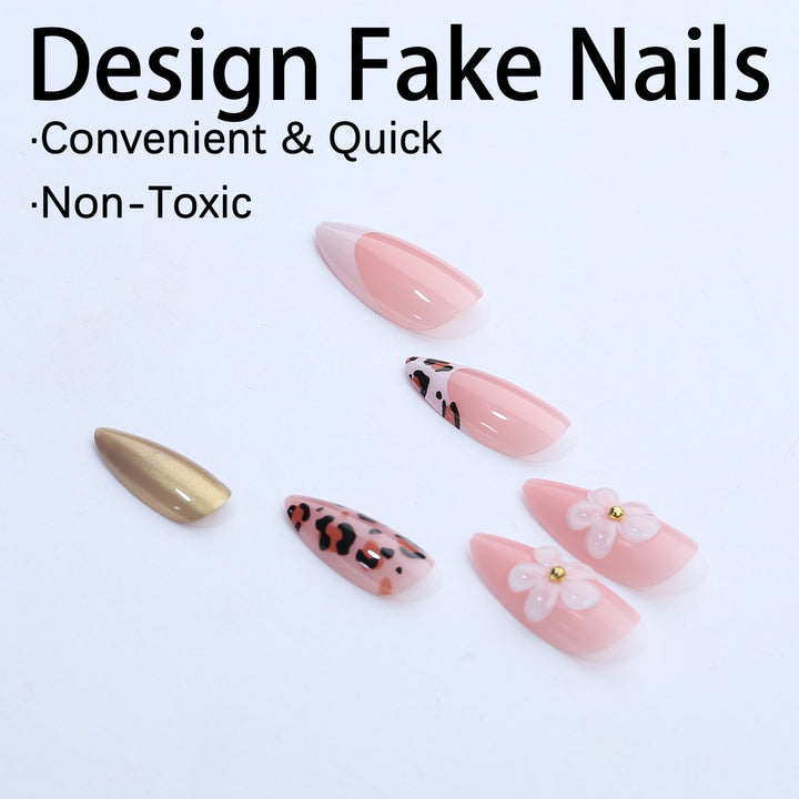 Creative Nail Art Set with Floral and Animal Accents Bowlift