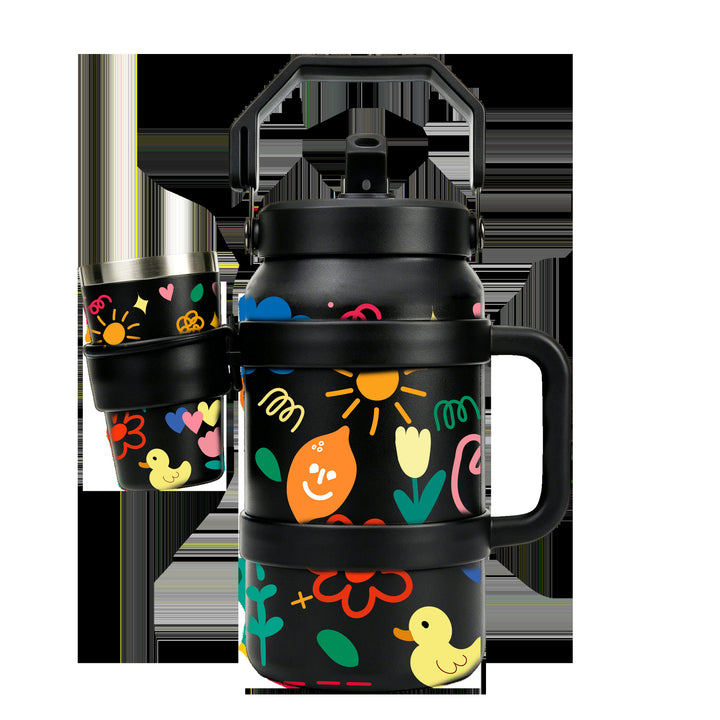 Ladies Insulated Drinking Bottle with Practical Carry Handle Bowlift