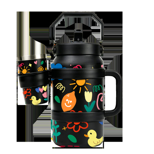 Ladies Insulated Drinking Bottle with Practical Carry Handle Bowlift