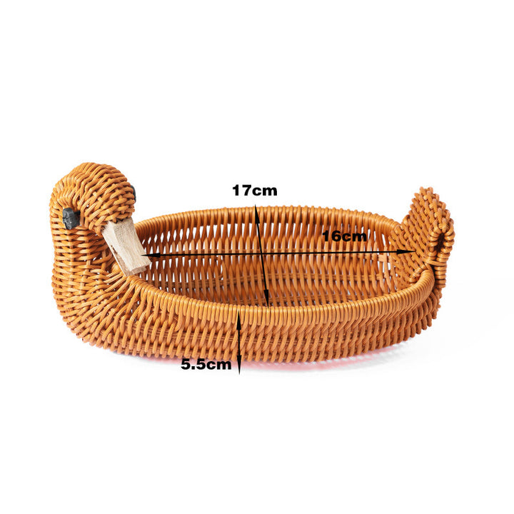 Frog-Shaped Decorative Woven Basket Bowlift