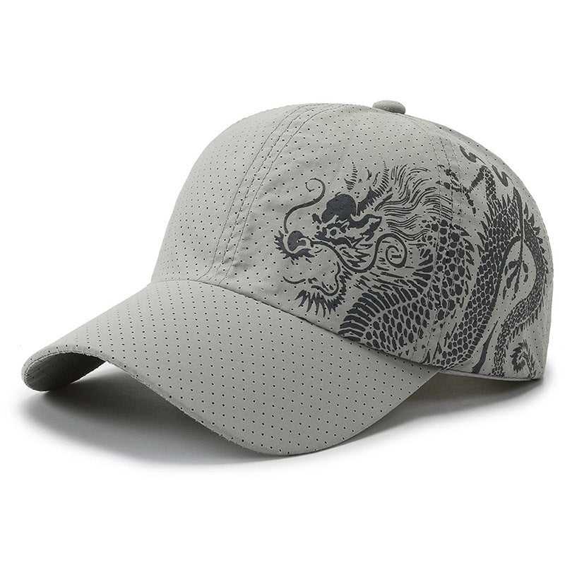 Men's Sports Cap with Dragon Pattern Bowlift