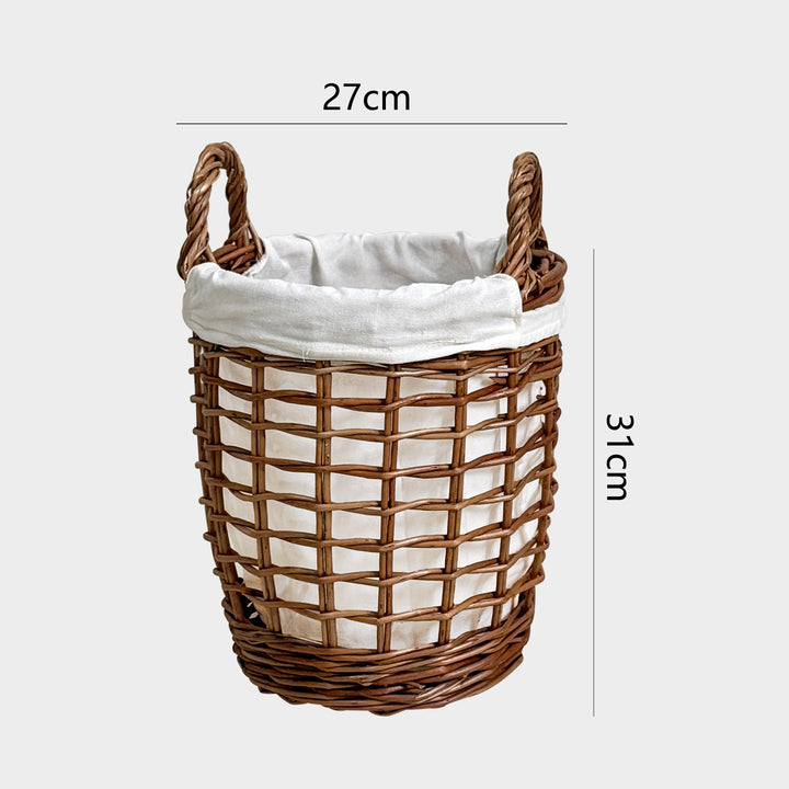 Handcrafted laundry basket with fabric cover Bowlift