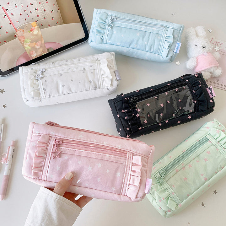 Star-Patterned Pencil Case Bowlift