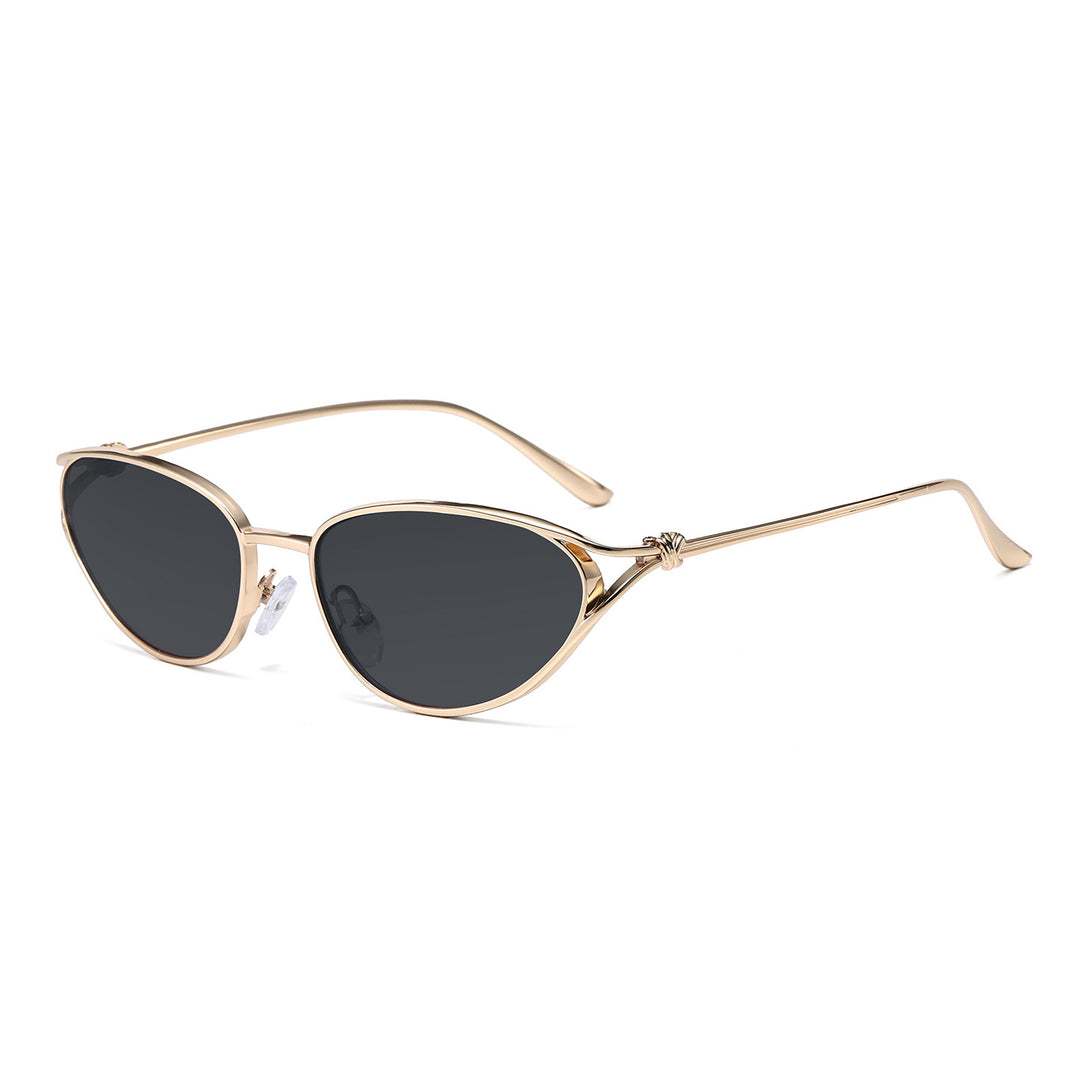 Cat-Eye Sunglasses with Elegant Metallic Accents Bowlift