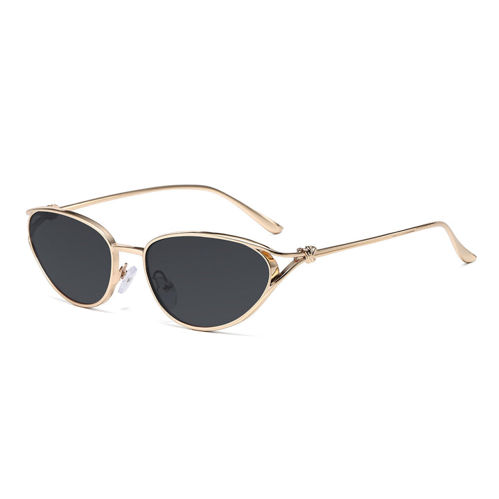 Cat-Eye Sunglasses with Elegant Metallic Accents Bowlift
