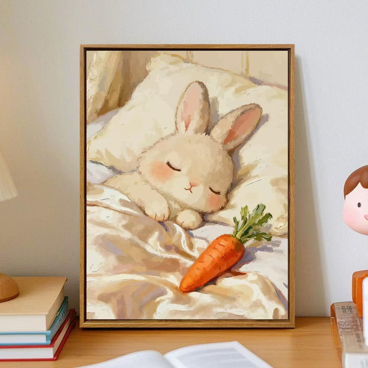 Cozy Cartoon Bunny Wall Art Bowlift
