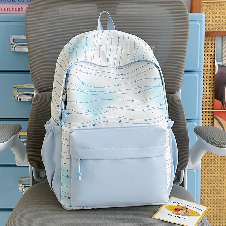 Cosmic-Themed Multi-Compartment Backpack