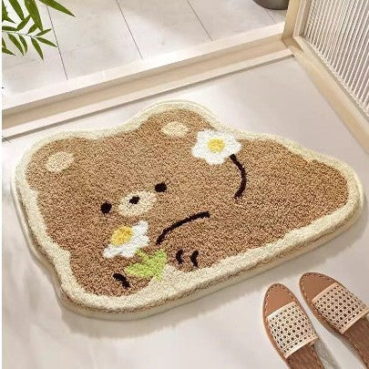 Floral Patterned Bathroom Mat