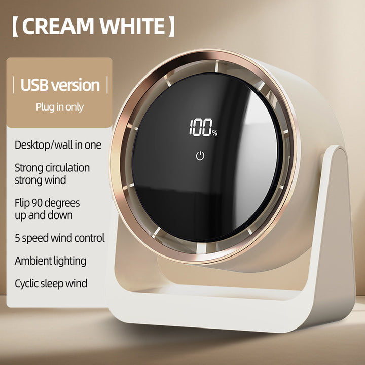 Unisex nan compact rechargeable bladeless desktop air circulator with LED battery display and tilt function Bowlift