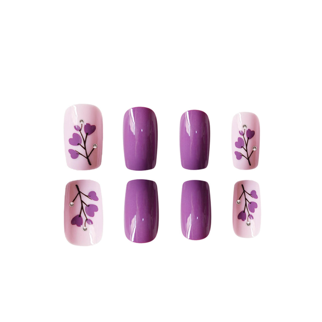 Floral Print Press-On Nail Art Bowlift