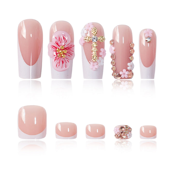 Floral Accent Press-On Nail Art Set Bowlift