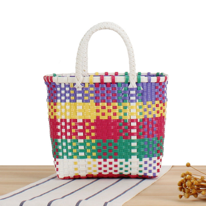 Colorful Woven Beach and Shopping Bag Bowlift