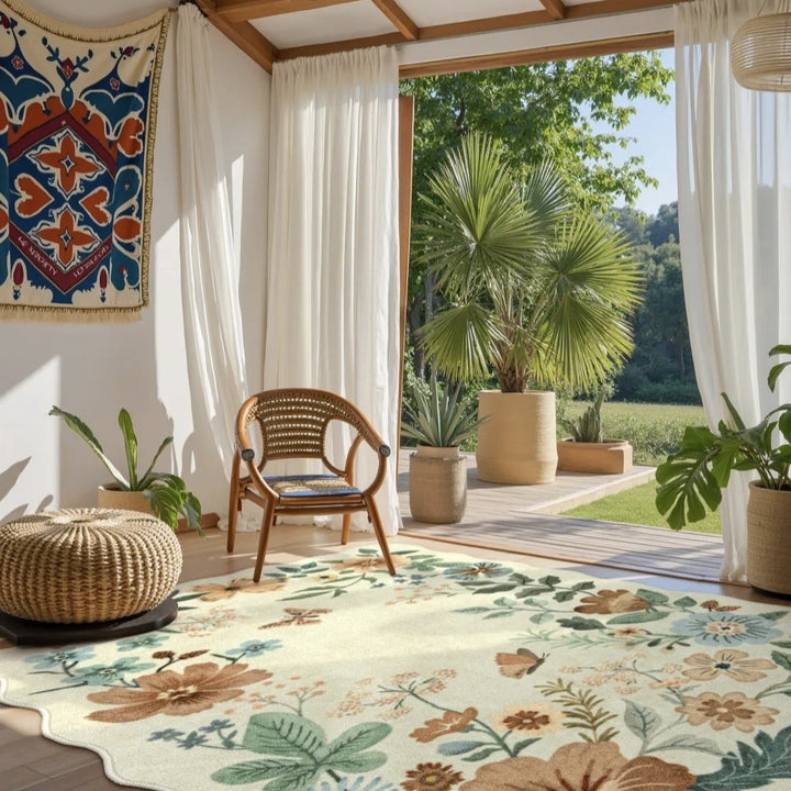 Elegant Floral Design Area Rug