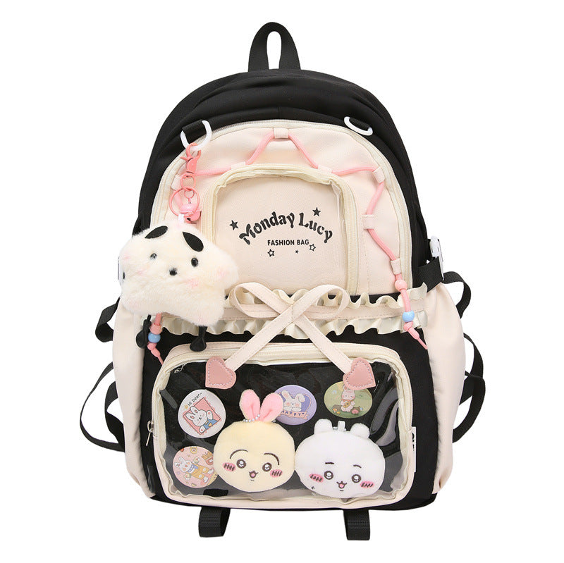 Fashionable leisure backpack with creative details and versatile compartments Bowlift