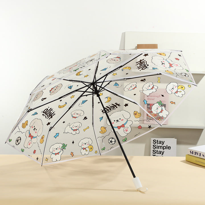 Women Pet Motif Umbrella Bowlift