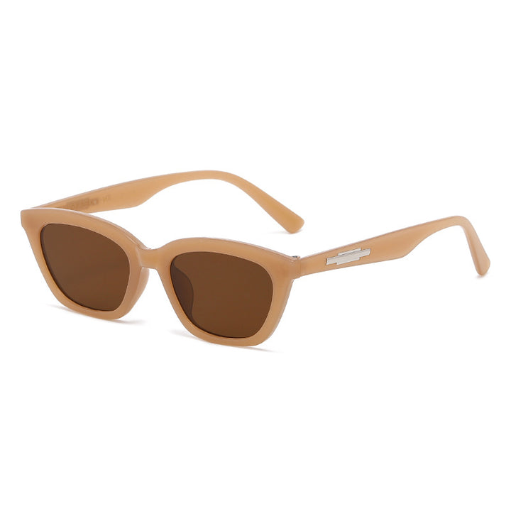 Women's fashionable Cat-Eye sunglasses with transparent frame and mirrored lenses Bowlift