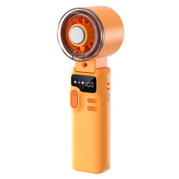 Cooling portable rechargeable handheld fan with LCD display adjustable speed and foldable clip Bowlift