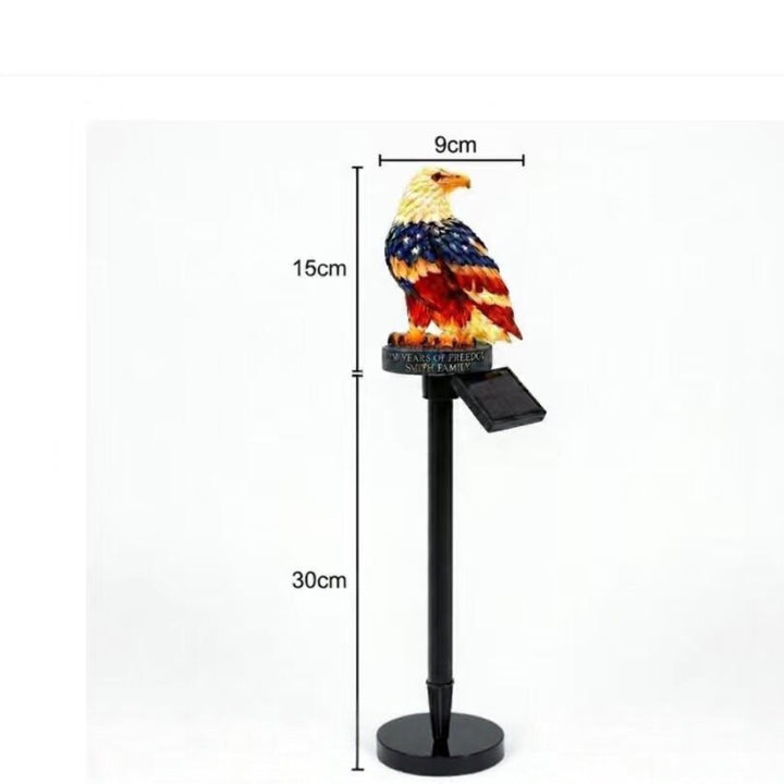 Patriotic Solar-Powered Illuminated Eagle Rooftop Statue Light Bowlift