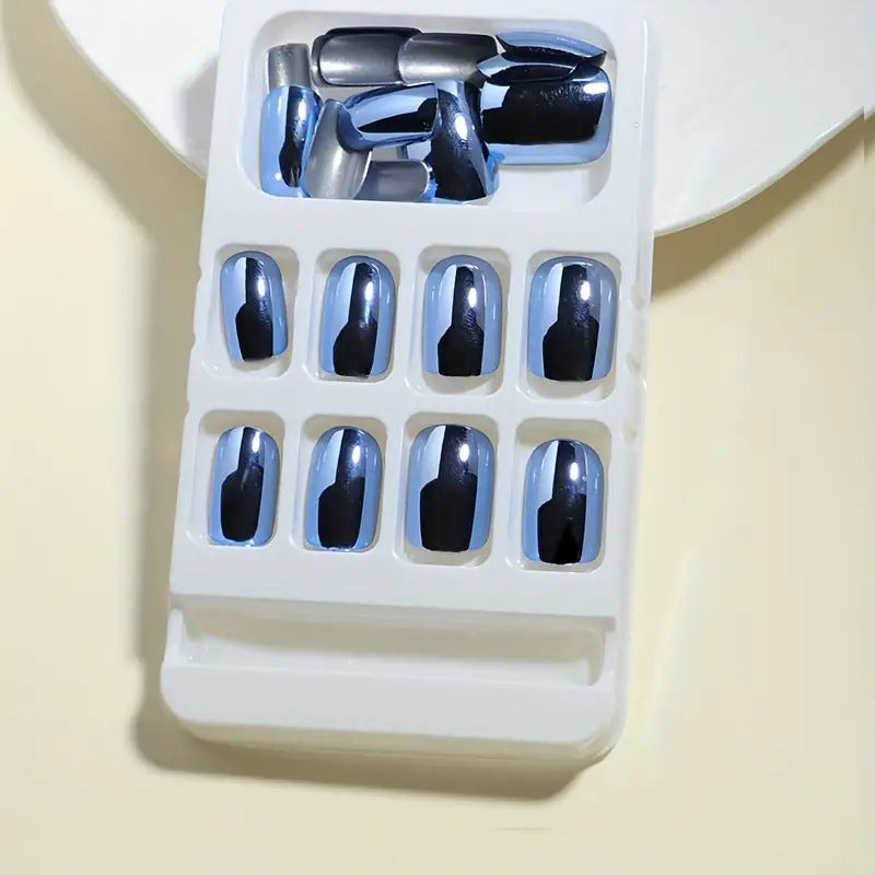 Metallic Finish Press-On Nail Set Bowlift