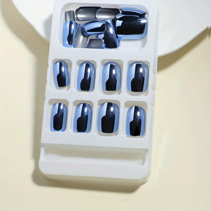 Metallic Finish Press-On Nail Set Bowlift