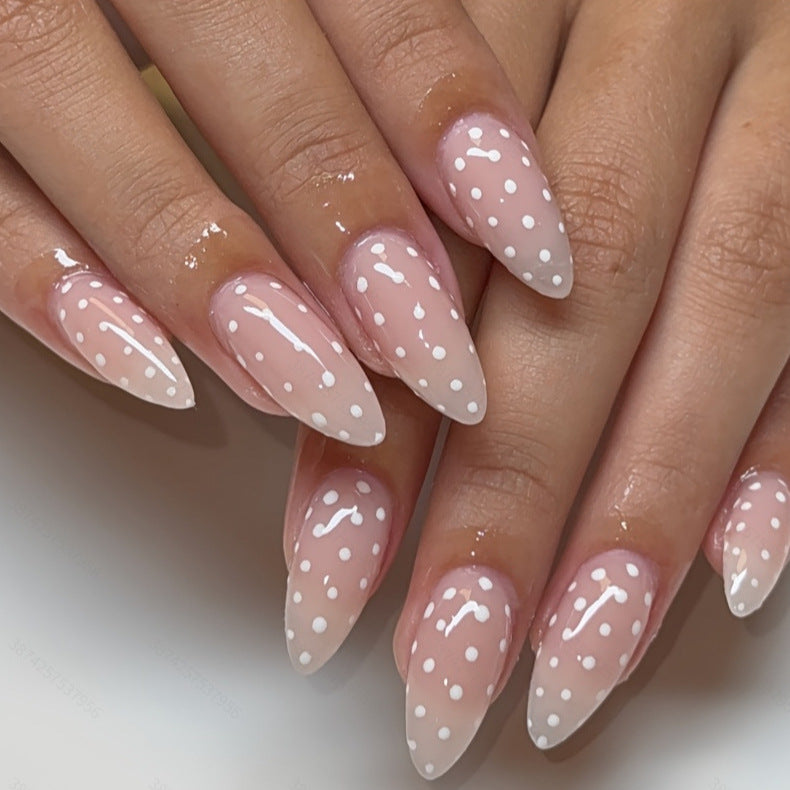 Decorative Polka Dot Press-On Nails Bowlift