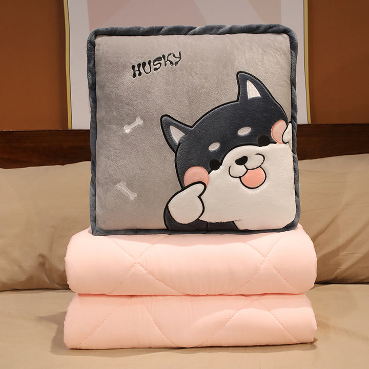 Plush pillow with cute husky design Bowlift