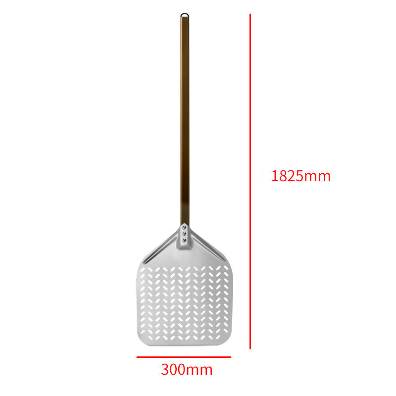 perforated aluminum pizza peel with long ergonomic reinforced handle Bowlift