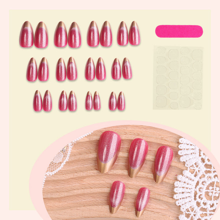 Elegant Stiletto Press-On Nail Art Set with Shimmering Gloss Finish Bowlift