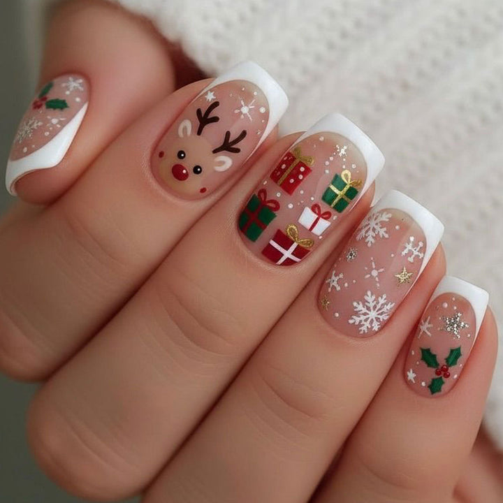 Festive Themed 3D Holiday Nail Art Set Bowlift