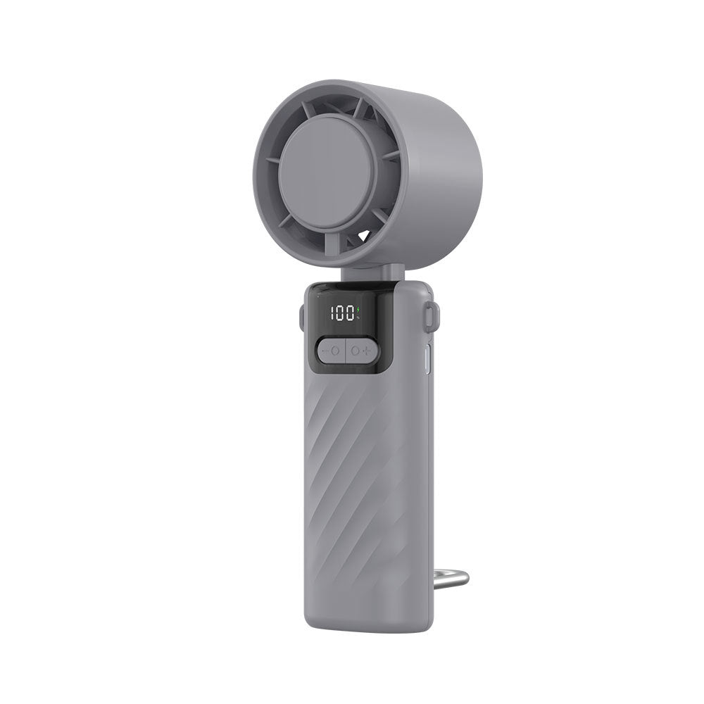 Unisex Digital Display Rechargeable Handheld Cooling Fan Bowlift