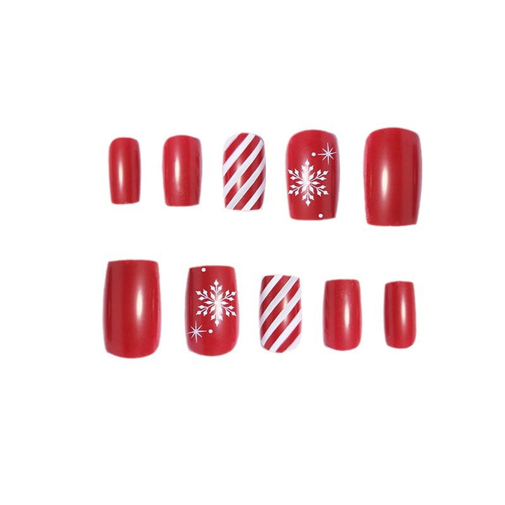 Festive Winter-Themed Press-On Nail Art Set Bowlift