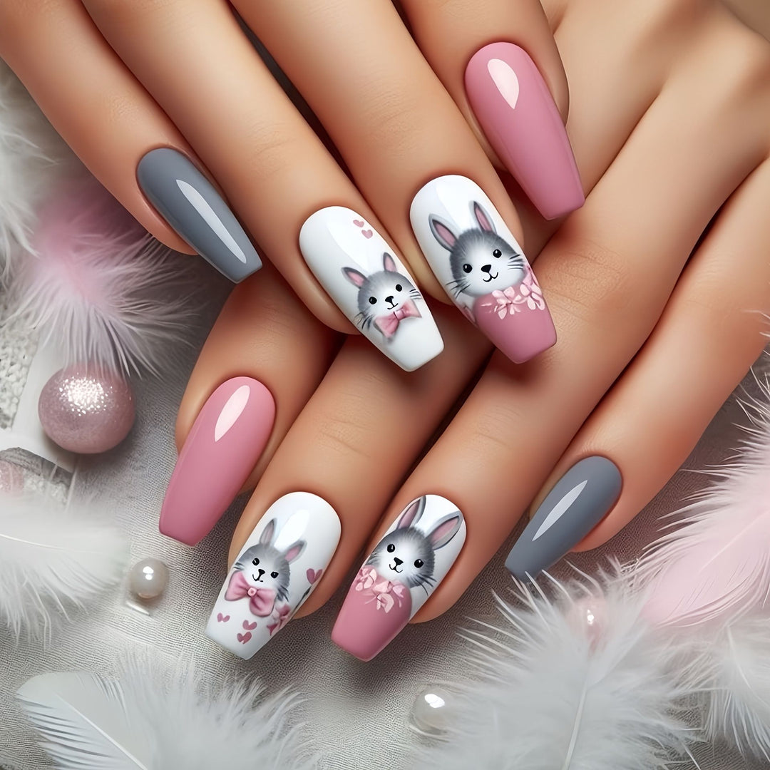 Floral Art Acrylic Nail Set Bowlift